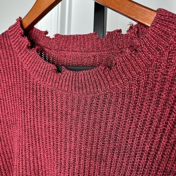 Pistola Eva Distressed Cotton Crew Neck Pullover, Cherry Black Marl, XL, NWT - Picture 7 of 12
